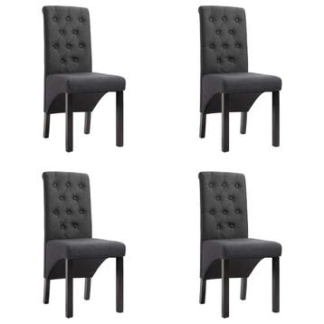 vidaXL Eetkamerstoelen 4 st stof donkergrijs, Verzenden, Nieuw