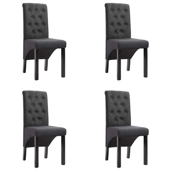 vidaXL Eetkamerstoelen 4 st stof donkergrijs, Huis en Inrichting, Stoelen, Nieuw, Verzenden