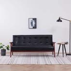 vidaXL Driezitsbank / zetel kunstleer zwart, Huis en Inrichting, Verzenden, Nieuw