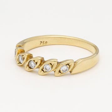 Bague - 18 carats Or jaune Diamant (Naturelle), Nieuw