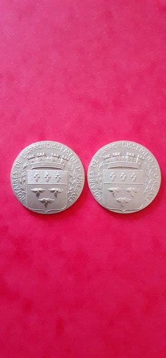 France. 2 Jetons : NOTAIRES DE LARRONDISSEMENT DORLÉANS -