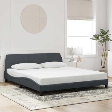 vidaXL Bedframe Dover 180x200 cm fluweel donkergrijs, Verzenden, Nieuw