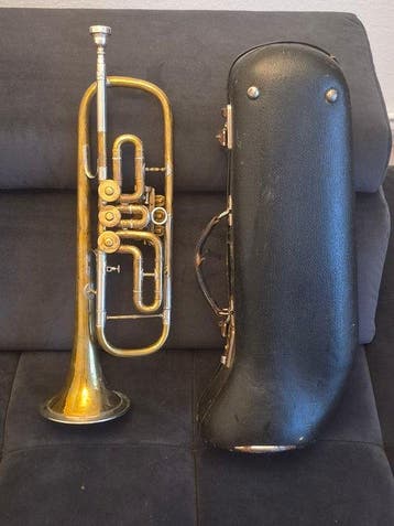 Aus Erbnachlass Drehventil Trompete 1880-1900 Gebrüder, Muziek en Instrumenten, Nieuw