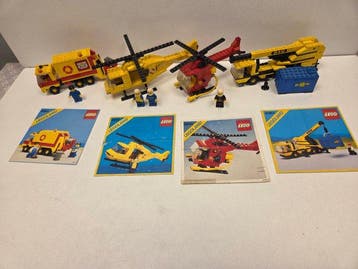 Lego Set - Legoland - Mobile Crane 6361+Fire Copter 6685
