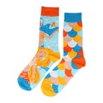 Sokken Katoen - Zeemeermin Print - Blauw Oranje Beige Wit -, Kleding | Dames, Nieuw