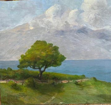 Francesco Sartorelli (1856-1939) - Paesaggio Ligure