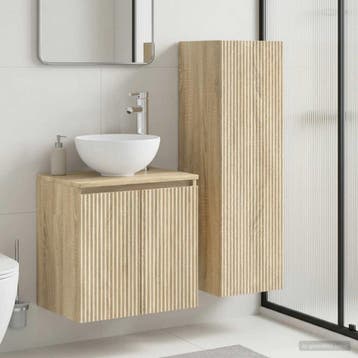 vidaXL Badkamermeubel Set 2 st Sonoma Eiken 33 x 34,5 x 100, Maison & Meubles, Tables | Coiffeuses, Verzenden