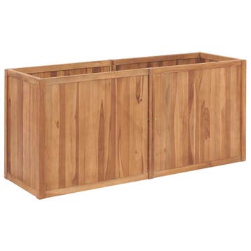 vidaXL Plantenbak verhoogd 150x50x70 cm massief teakhout, Tuin en Terras, Verzenden, Nieuw