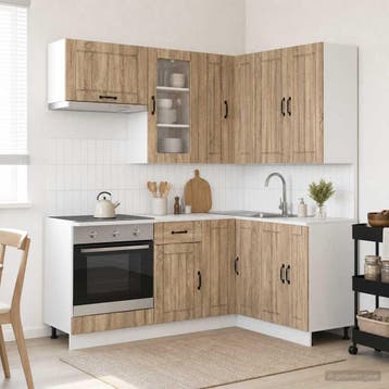 vidaXL Keukenblok LUCCA 8 st Sonoma Eiken Bewerkt hout, Verzenden, Nieuw