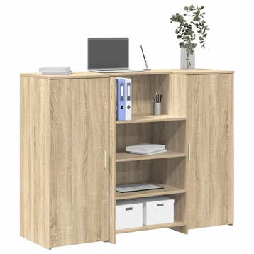 vidaXL Receptiebalie 135x50x103,5 cm bewerkt hout sonoma, Verzenden, Nieuw