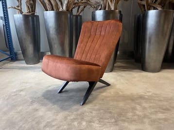 Veiling - Fauteuil Denvi - Velours - Velvet - Copper - Koper, Huis en Inrichting, Fauteuils, Nieuw