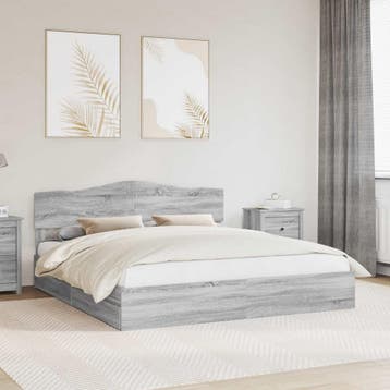 vidaXL Opbergbed met lade Grijs Sonoma 180 x 200 cm Bewerkt, Verzenden