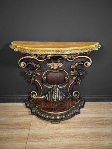 Wandtafel - Hout - Antieke barokconsole