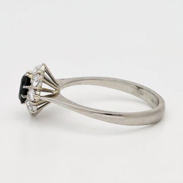Bague - 18 carats Or blanc Saphir - Diamant, Bijoux, Sacs & Beauté