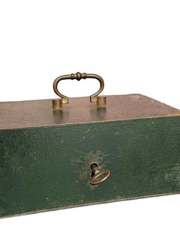 French Dark Craquelé Steel Strongbox, circa 1940 - Brandkast