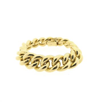 Robuuste gouden gourmetschakel armband (Schakelarmband), Ophalen of Verzenden