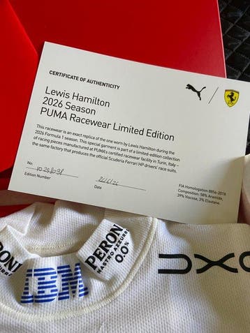 Ferrari - Lewis Hamilton - 2026 - Replica Nomex onderhemd, Nieuw