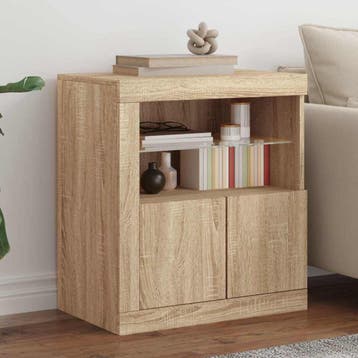 vidaXL Dressoir met LED-verlichting 60,5x37x67 cm sonoma, Verzenden