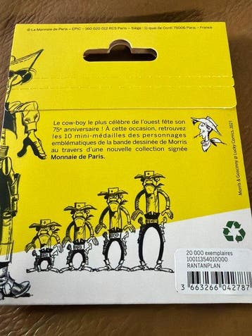 Frankrijk. 2021 Lucky Luke Rantanplan 17,7g im Folder