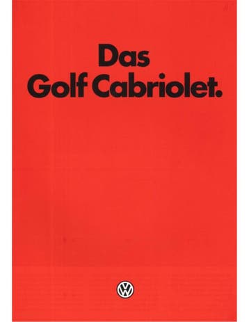 1985 VOLKSWAGEN GOLF CABRIOLET BROCHURE DUITS, Nieuw