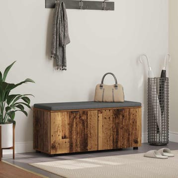 vidaXL Hallenbank Oudhout 100 x 38 x 46 cm Geengineerd Hout, Verzenden