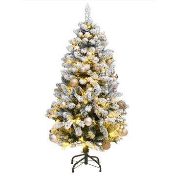 vidaXL Kunstkerstboom met scharnieren 150 LED en kerstballen, Diversen, Verzenden, Nieuw