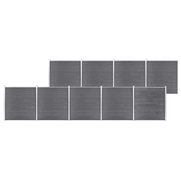 vidaXL Schutting 1564x186 cm HKC grijs, Tuin en Terras, Verzenden, Nieuw
