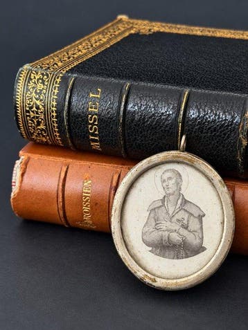 Reliekhouder - Legering, Glas, Textiel - 1850-1900 -