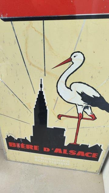 Plaque - reclameplaat voor bier Alsa Brau Alsace