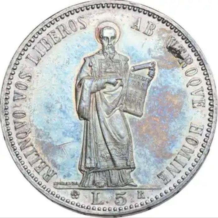 San Marino. 5 Lire 1898, Timbres & Monnaies, Monnaies | Europe | Monnaies non-euro