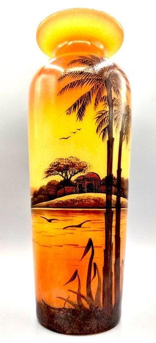 J. MICHEL 1920-1930 - Vase - Grand Vase à Décor Oriental