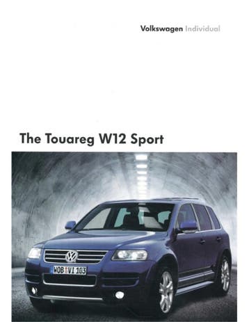 2004 VOLKSWAGEN TOUAREG W12 SPORT BROCHURE ENGELS, Nieuw