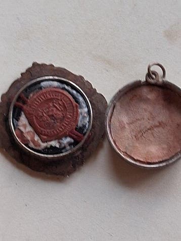 Reliekhouder - Legering, Papier, Textiel, Glas - 20e eeuw -