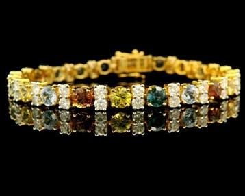Armband - 14 karaat Geel goud - 9.95ct. tw. Saffier -, Nieuw