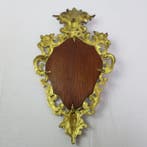 Wandspiegel - Messing, Glas, Hout