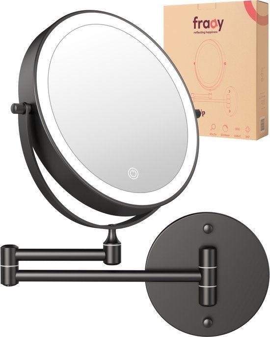 2dekans | Fraay® Make Up Spiegel met LED Verlichting - 10x, Maison & Meubles, Accessoires pour la Maison | Miroirs, Enlèvement ou Envoi