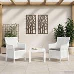 vidaXL Lounge Set met kussen 3 pcs Wit PP, Tuin en Terras, Verzenden, Nieuw