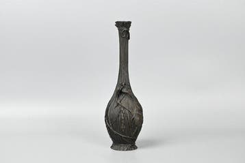Gisei Bronze Millet & Insect Vase, Signed - Gisei() - Vaas