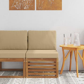 vidaXL Buiten Midden Sofa Massief Acacia Hout Naturel, Verzenden, Nieuw