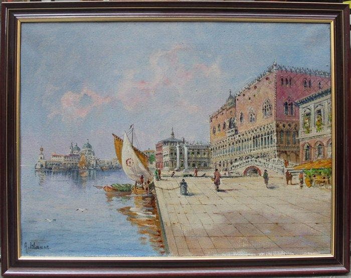 Lilly Aurelia Hofmann-Wimmer (1879-1953) - Venice: in the, Antiquités & Art, Art | Peinture | Classique