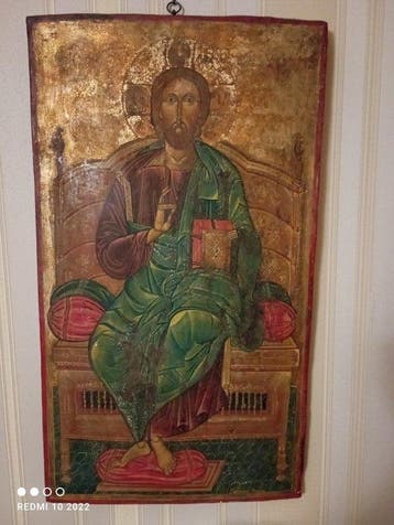 Icoon - Christus Pantokrator - Lindehout - Met de hand