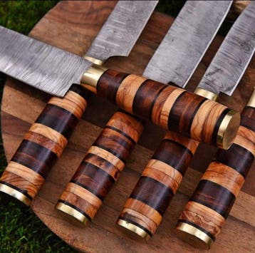 Keukenmes - Chefs knife - Hout en olijfhout, gevouwen