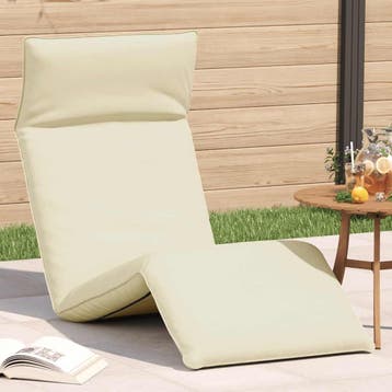 vidaXL Ligstoel inklapbaar 175x54x8,5 cm Oxford stof crème, Verzenden