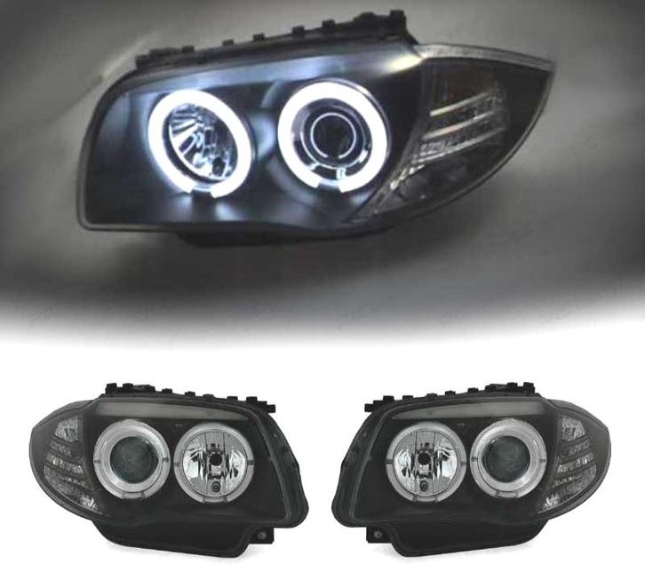 PHARES BMW E81 E87 E82 E88 ANGEL EYES FOND NOIR, Autos : Pièces & Accessoires, Éclairage, Envoi