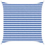 vidaXL Zonneschaduwzeil Blauw en Wit 2,5 x 2,5 m HDPE, Tuin en Terras, Verzenden, Nieuw