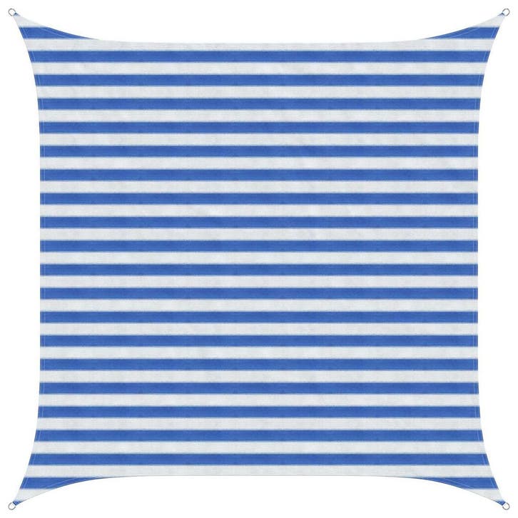 vidaXL Zonneschaduwzeil Blauw en Wit 2,5 x 2,5 m HDPE, Tuin en Terras, Parasols, Nieuw, Verzenden