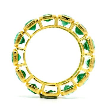 Bague - 18 carats Or jaune - 7.30ct. tw. Émeraude, Nieuw