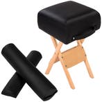 tectake Hocker met 2 rolkussens - zwart, Verzenden