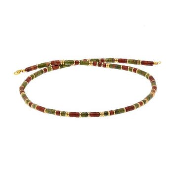 Pierres précieuses variées - Argent - Collier - Ukanite