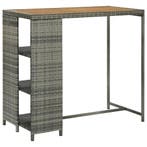 vidaXL Bartafel met opbergrek 120x60x110 cm poly rattan, Verzenden, Nieuw